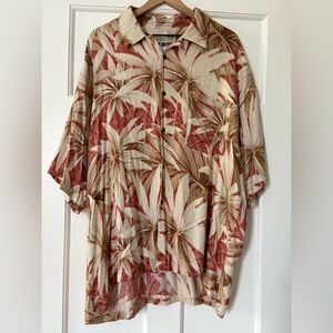 NWT Supplies By Unionbay Men’s Red and Beige Button Floral Hawaiian Shirt Sz XL